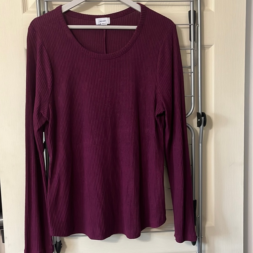 Old navy knit rubbed long sleeve scoop neck top
